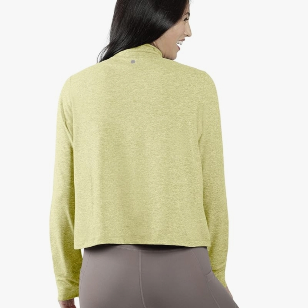 90 DEGREE By REFLEXQuarter Zip Cropped Pullover Light Green Plus Size XXL NWT - Picture 3 of 15